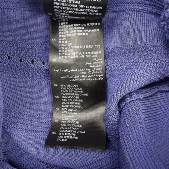 SANDRO Enor Eyelet-Detail A-Line Pointelle Mini Skirt In Purple Blue Size Small - Picture 7 of 8